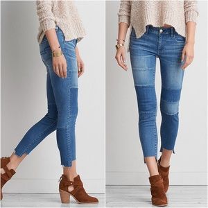 American Eagle Medium Wash Jeans with Patches